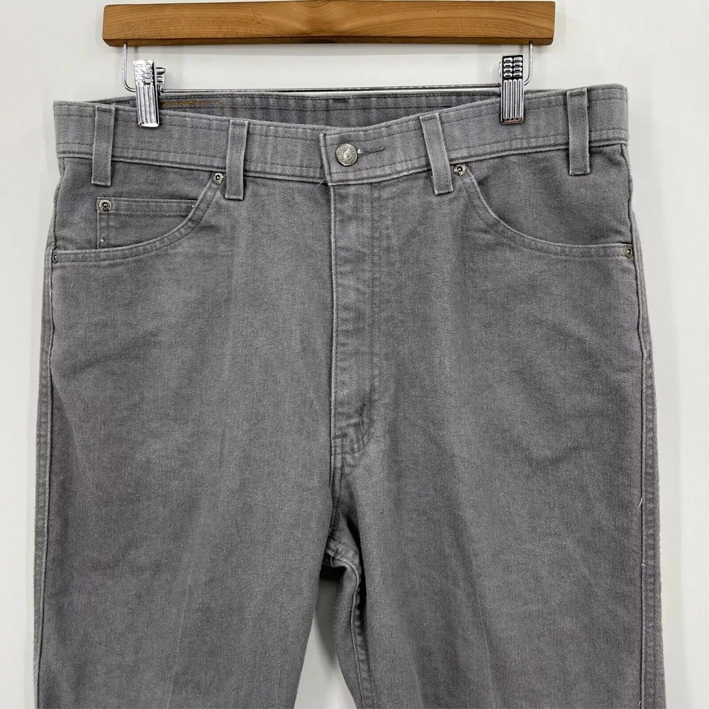 Levi's Jeans Men's Size 38 Gray Cotton Blend Leather Tab Vintage 90s‎ Paper Tag - Picture 5 of 11